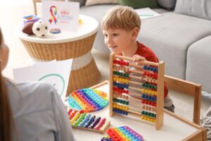 Child at autism therapy appointment