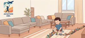 autism lining up toys