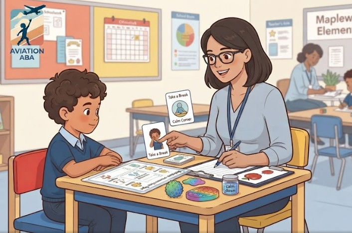 A child learning the differences between ABA vs BIP in schools