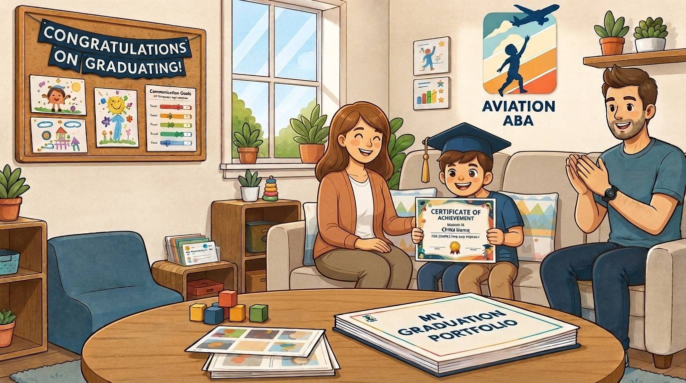 A boy graduating from ABA therapy