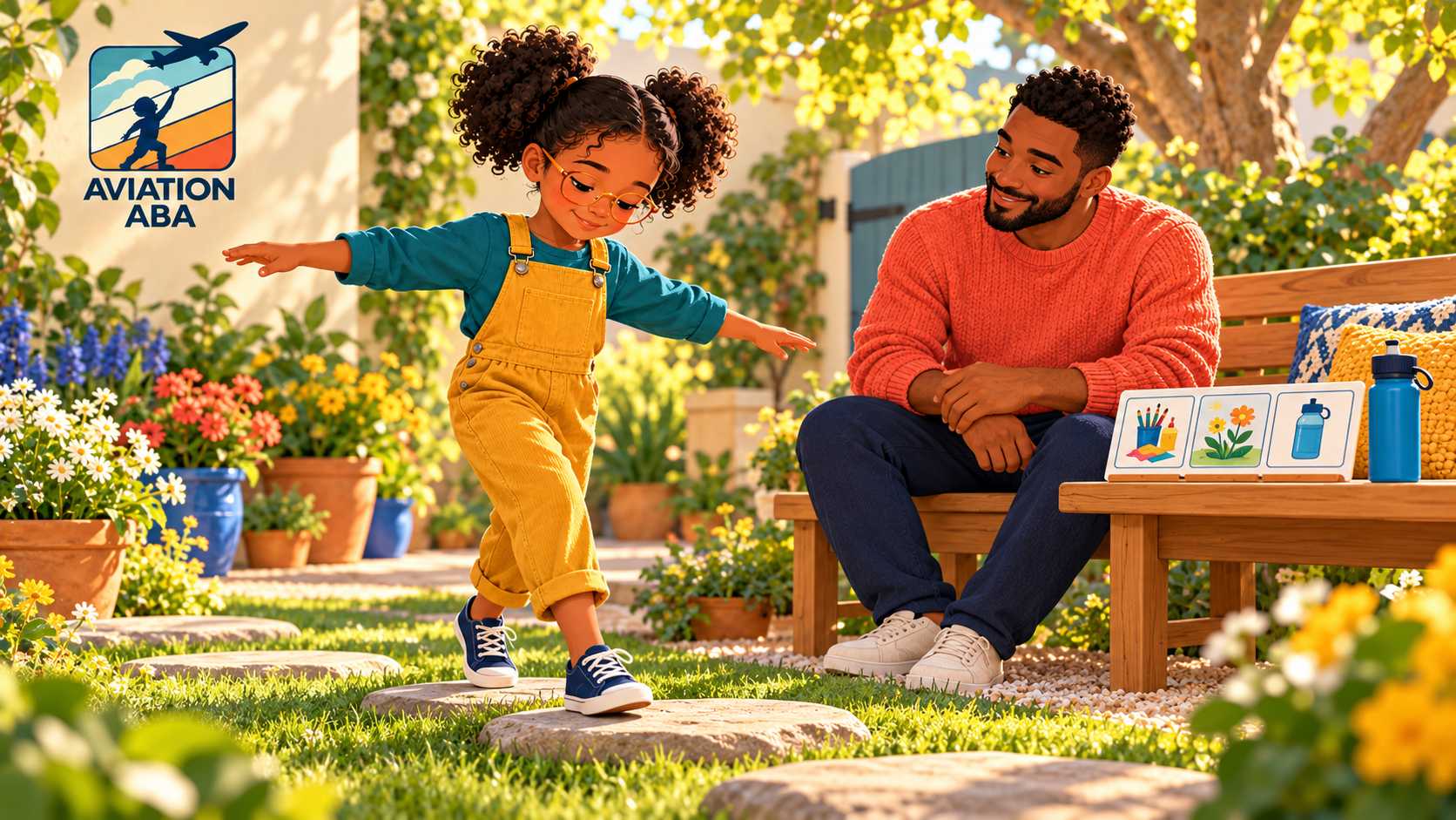 A kid playing happily